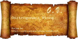 Osztrogonacz Vince névjegykártya